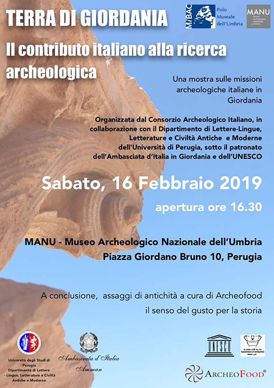 Mostra Terra di Giordania. Il contributo italiano alla ricerca archeologica Perugia